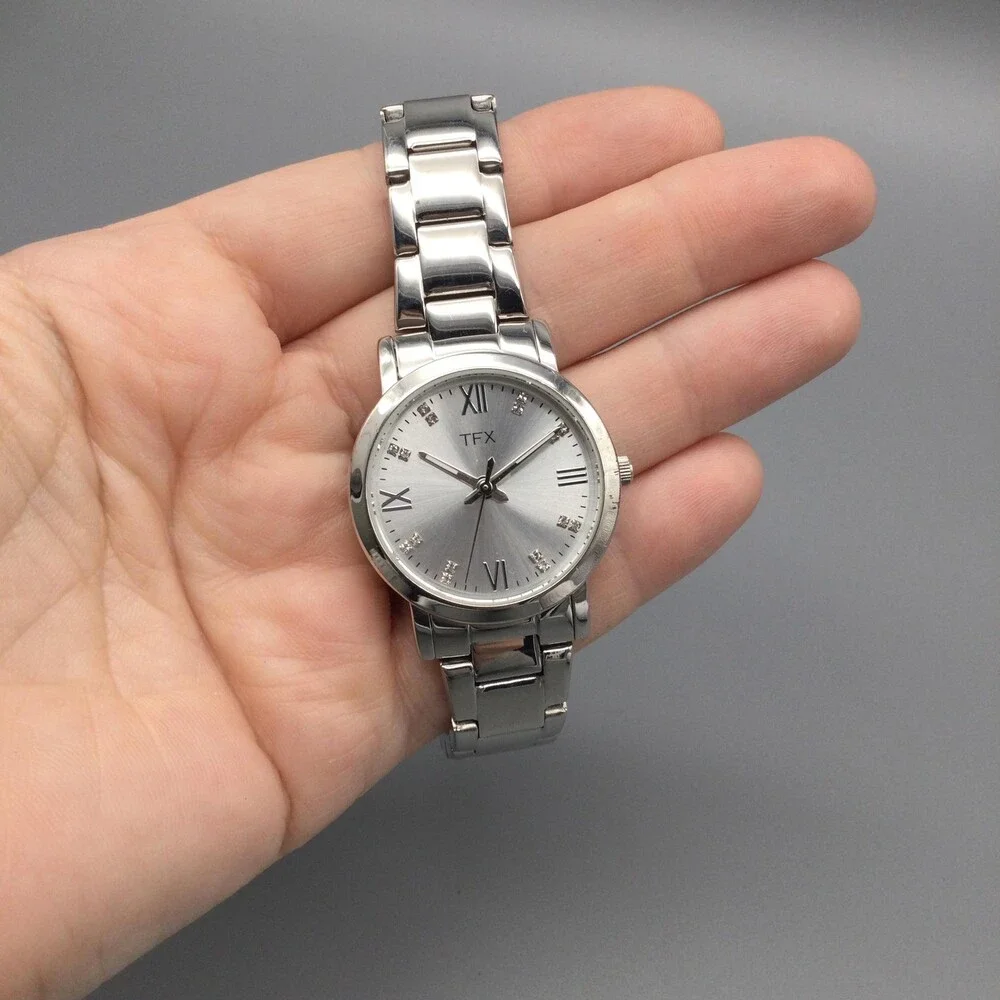 TFX Bulova Womens Watch 31mm Silver Dial Crystal 36T117 New Battery 7.75